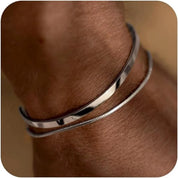 Conjunto de Pulseiras Masculinas Empilháveis – Estilo Coreano Moderno