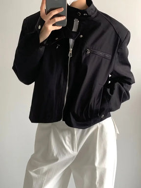 Jaqueta cortada moda coreana
