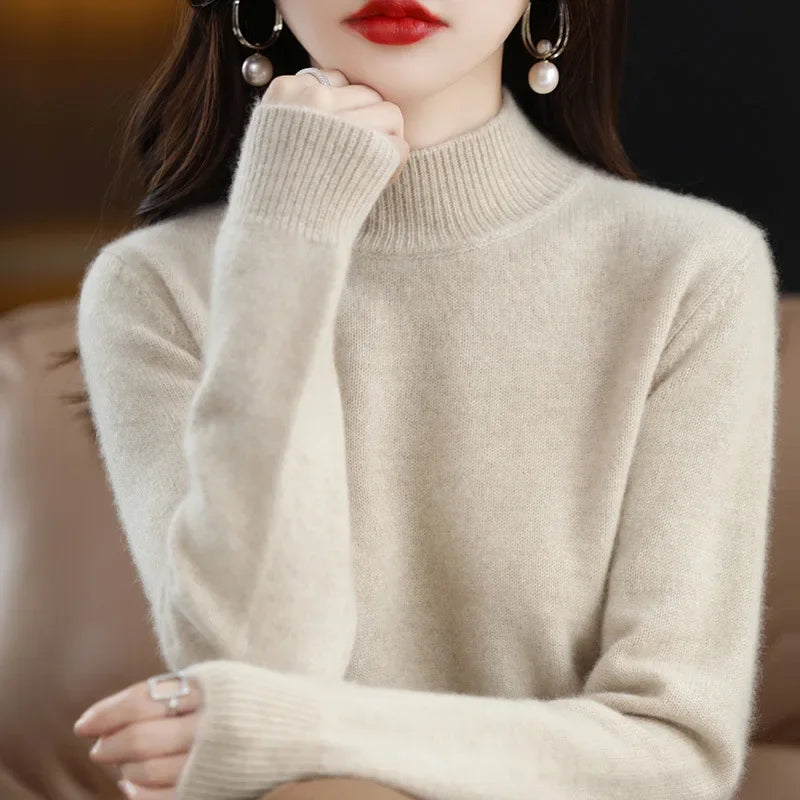 Suéter Gola Média Estilo Coreano Básico -  “Brisa de Inverno”