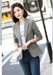 Blazer Xadrez Feminino Slim - Look Seoul Office
