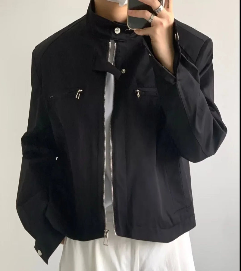 Jaqueta cortada moda coreana