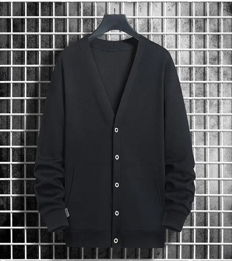 Suéter Cardigan Masculino Coreano – Estilo Casual e Atemporal