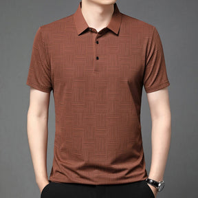 Camisa polo masculina casual de manga curta