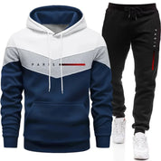 Conjunto de Moletom Masculino Paris Fashion: Moletom com Capuz e Calça Jogger para o Dia a Dia, Esportivo, Tendência Urbana, Agasalho Quente