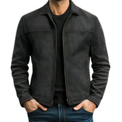 Jaqueta Masculina de Couro Sintético para Primavera e Outono, Moda com Zíperes, Gola Reversível, Estilo Motoqueiro, Casacos de Motocicleta Estilo Coreano