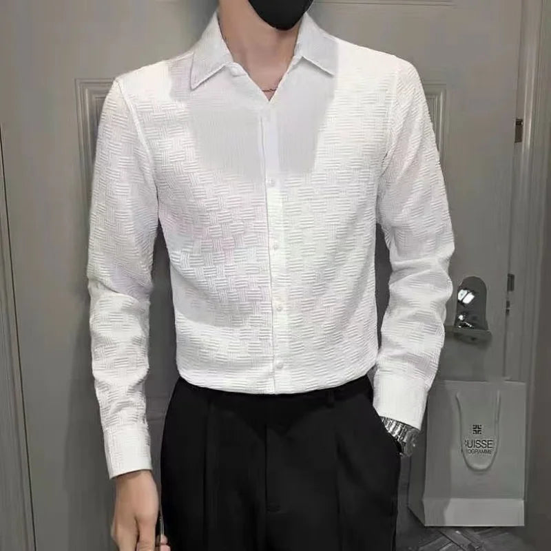 Camisa Masculina Coreana de Verão – Estilo Casual e Elegante