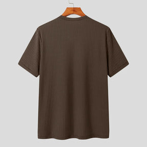 Camiseta de Luxo Leve Lazer Pescoço Drapeado Cor Sólida Solto Camisa Básica