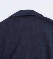 Vestido Jeans Midi Slim com Lapela - Look Seoul Denim Chic
