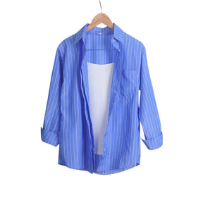 BLUSA LISTRADA RAINHA DAS LAGRIMAS - SOCIAL E MANGA LONGA