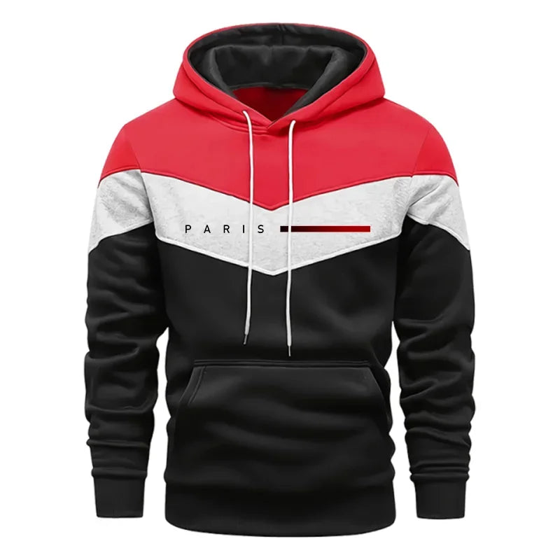 Conjunto de Moletom Masculino Paris Fashion: Moletom com Capuz e Calça Jogger para o Dia a Dia, Esportivo, Tendência Urbana, Agasalho Quente