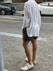 Camisa Masculina Coreana de Linho Leve - Look Seoul Verão