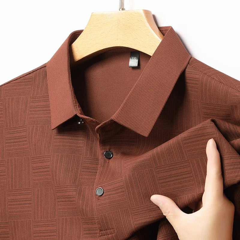 Camisa polo masculina casual de manga curta