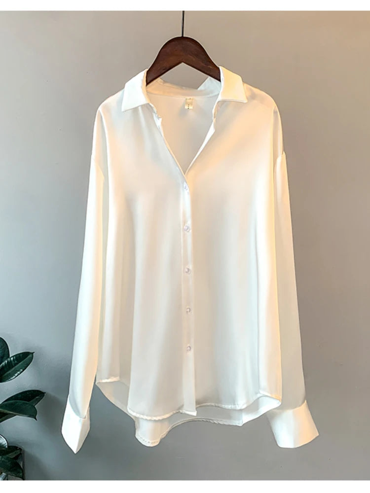 Blusa de manga comprida para escritório feminina