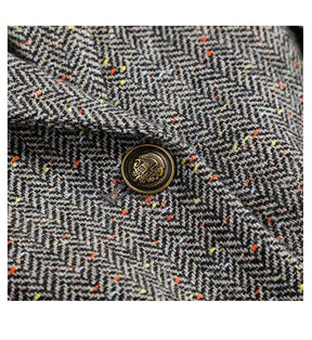 Terno de lã para mulheres, xadrez, tweed, estilo casual