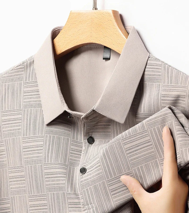 Camisa polo masculina casual de manga curta