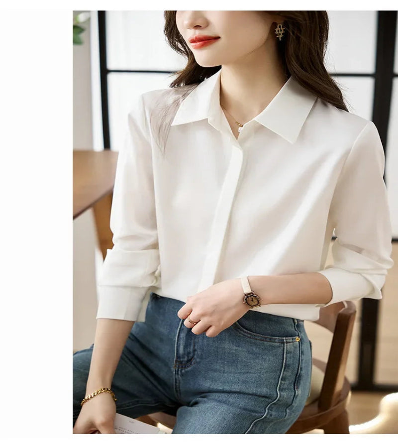 Camisa Elegante de Manga Comprida – Corte Solto e Estilo Sofisticado
