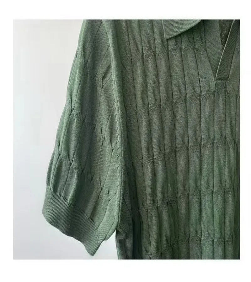 Camisa Masculina de Manga Curta Estilo Coreano