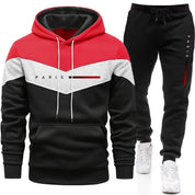 Conjunto de Moletom Masculino Paris Fashion: Moletom com Capuz e Calça Jogger para o Dia a Dia, Esportivo, Tendência Urbana, Agasalho Quente