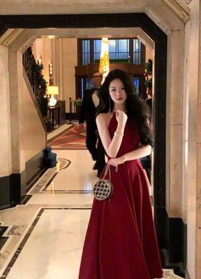 Vestidos midi vintage sem mangas para mulheres