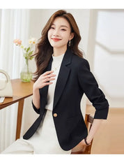 Jaqueta de terno feminina cor caramelo casual