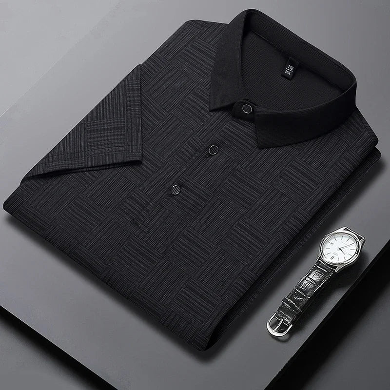 Camisa Polo Masculina Casual de Manga Curta – Estilo Coreano Leve e Sofisticado