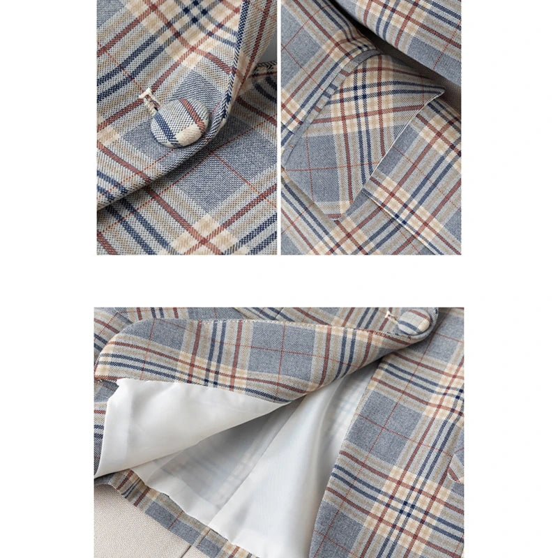 Blazer Xadrez Feminino Slim - Look Seoul Office