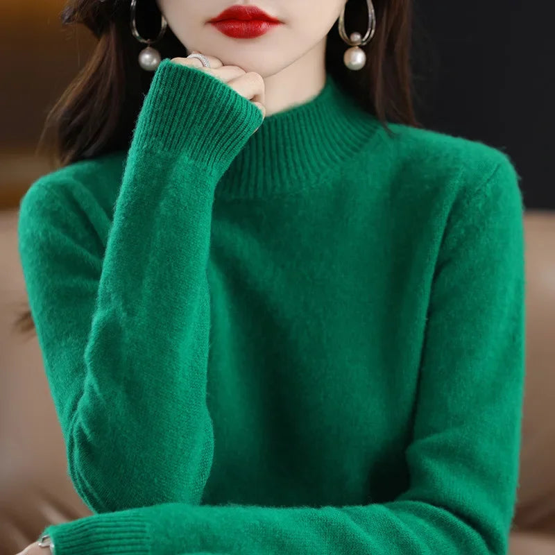 Suéter Gola Média Estilo Coreano Básico -  “Brisa de Inverno”