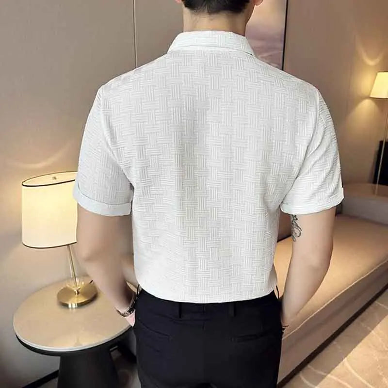 Camisa Masculina Coreana de Verão – Estilo Casual e Elegante