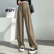 Calça Reta Feminina – Estilo Casual Coreano