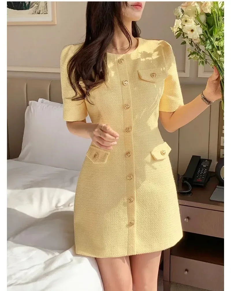 Vestido Tweed Coreano Estilo “Small Coreia”