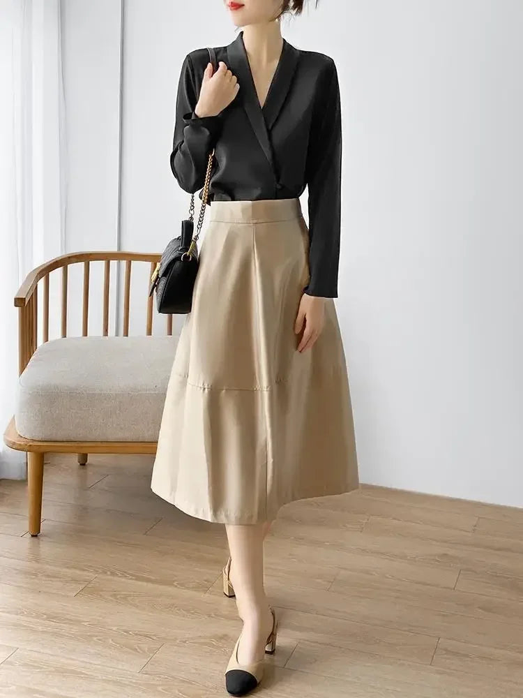 Blusa elegante em seda cetim