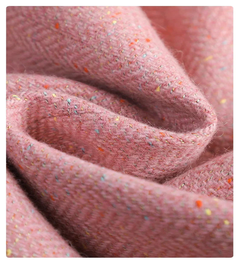 Terno de Lã Feminino Xadrez Tweed – Estilo Casual Coreano