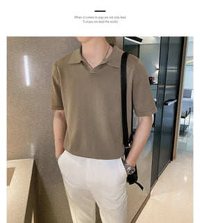 Camisa Polo Casual Listrada Manga Curta