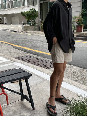 Camisa Masculina Coreana de Linho Leve - Look Seoul Verão