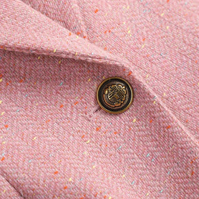 Terno de lã para mulheres, xadrez, tweed, estilo casual