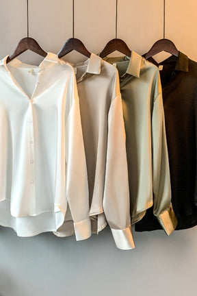 Blusa de manga comprida para escritório feminina