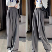 Calça Reta Feminina – Estilo Casual Coreano