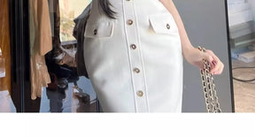 Vestido Branco Elegante Bodycon - Look Seoul Glam