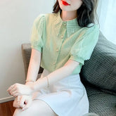Camisa Feminina de Renda Manga Curta  - Serenité