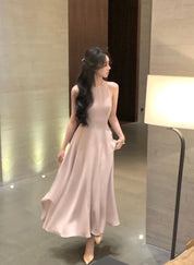 Vestidos midi vintage sem mangas para mulheres