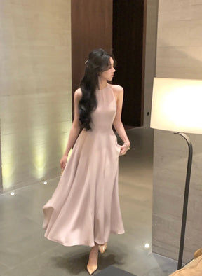 Vestidos midi vintage sem mangas para mulheres