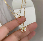Colar Feminino Dupla Camada com Pingente de Estrela e Lua – Delicadeza e Brilho em Cada Detalhe