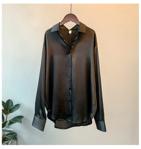 Blusa de manga comprida para escritório feminina