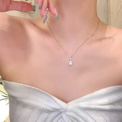 Colar gota d'água, elegante e luxuoso, de zircônias