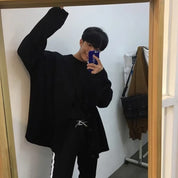 Cardigan masculino Estilo coreano, manga comprida