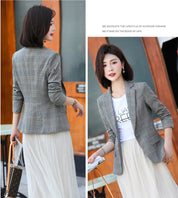 Blazer Xadrez Feminino Slim - Look Seoul Office