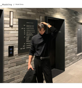 Suéter Masculino Gola Alta Coreana - Look Seoul Urbano