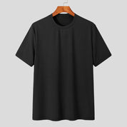Camisa Luxo Leve Lazer Pescoço Drapeado Cor Sólida Solto Camisa Básica