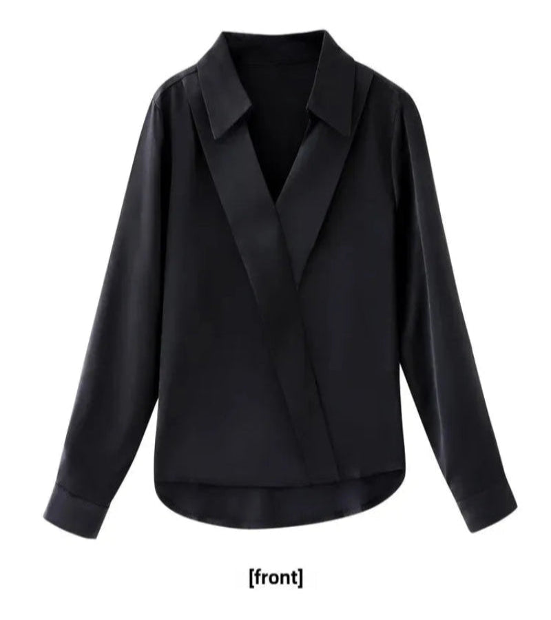 Blusa Feminina Chiffon &amp; Cetim – Look Seoul Soft