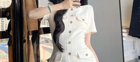 Vestido Branco Elegante Bodycon - Look Seoul Glam